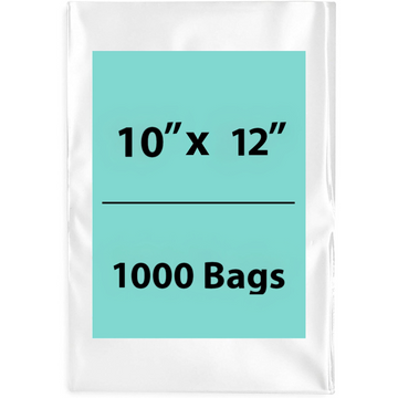 10X12 inches Clear Flat Poly Bags 6Mil Open Top (LDPE)